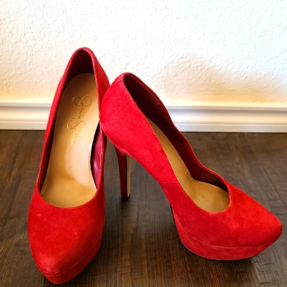 Jessica Simpson Red Suede Pumps